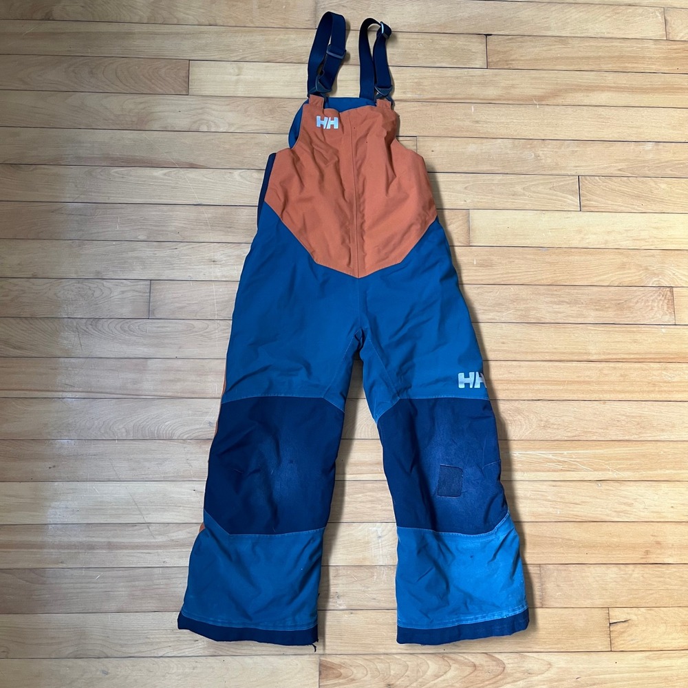 Helly Hansen Kids Blue Orange Colorblock Snow Bib Overalls Size 116/6